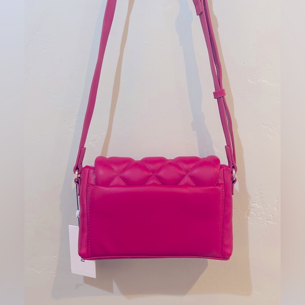 JASON WU Fuscia Aria Quilted Flap Over Vegan Leather Crossbody NWTS - Picture 3 of 8